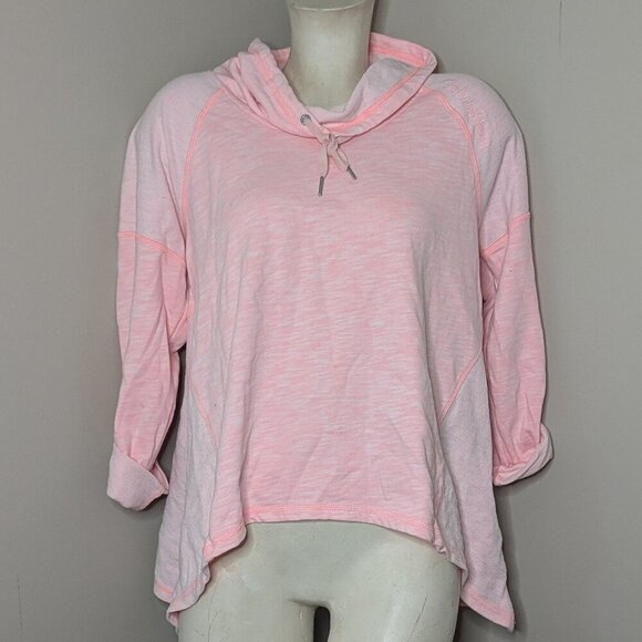 Calvin Klein Pink Space Dye Hoodie Pullover Sweatshirt Size L Kangaroo Pocket - Picture 2 of 6
